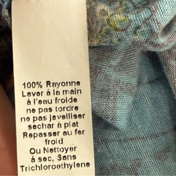 Weston Wear Small Turquoise Multicolor Paisley Print Dolman Sleeve Boho Top - Picture 6 of 6